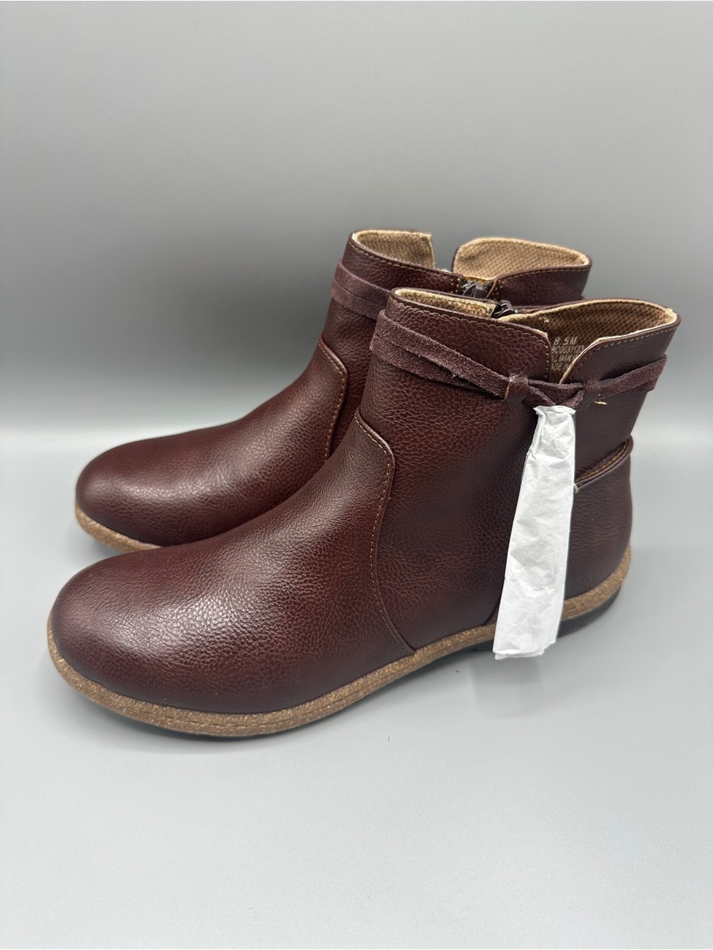 boc By Born Faux Leather Zip Boots Women’s Size 8.5M Dark Brown (Redish)
